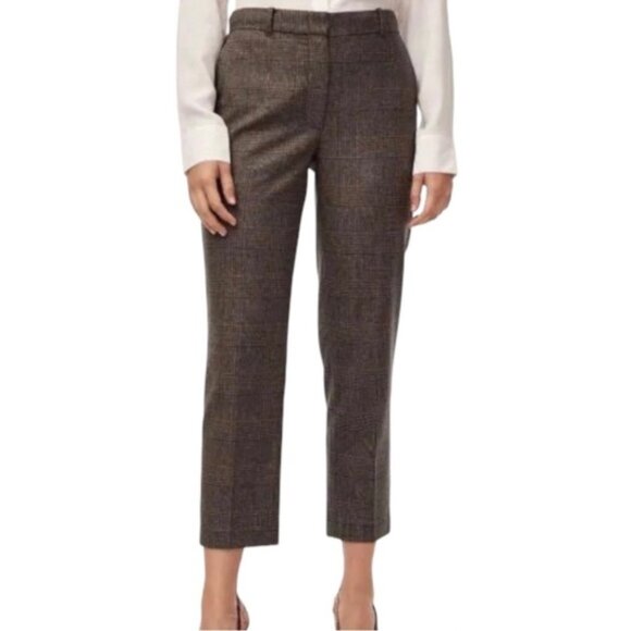Aritzia Wilfred Gimont Pant Plaid Wool Crop Trousers Straight Leg checkered 6 - Picture 4 of 16